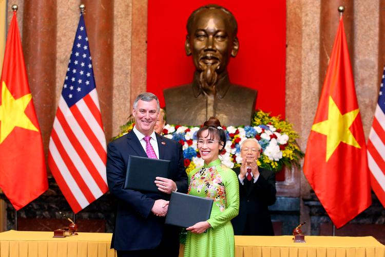 Den unge, dynamiske spiller hedder VietJet og ledes og ejes af Nguyen Thi Phuong Thao, en 49-årig forretningskvinde, der beskrives som en komet i vietnamesisk erhvervsliv, skriver Flemmning Ytzen Arkivfoto:  Luong Thai Linh /AFP