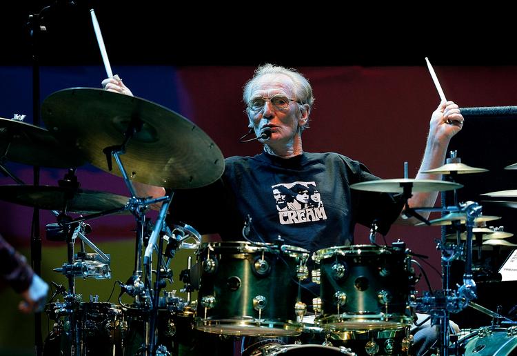 Ginger Baker var især kendt fra gruppen Cream, som han var med til at grundlægge i 1960'erne.  Foto: Dylan Martinez/Ritzau Scanpix