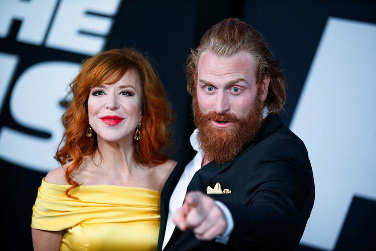 Ægteparret Gry Molvær og Kristofer Hivju skal være værter for et nyt realityprogram, hvor det gælder om at være den sejeste, mest sande, mest kompetente viking.  Foto: Eduardo Munoz/Ritzau Scanpix