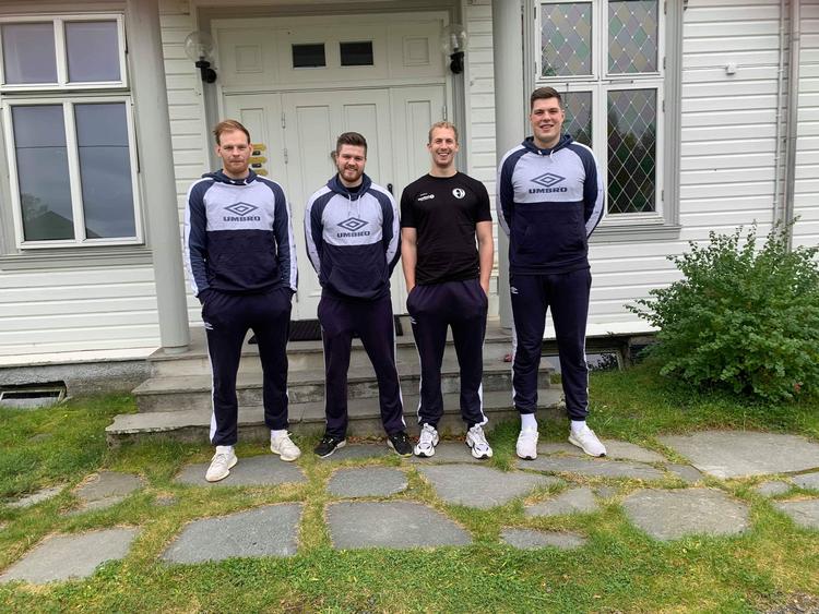Sebastian Henneberg (tv.), Rasmus Boysen, Thorsten Fries og Kristian Ørsted er taget på eventyr i Norge.  Foto: Jonas Løytved