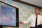 Direktøren for Japans meteorologiske institut, Yasushi Kajihara, holder et pressemøde om tyfonen Hagibis ankomst.  Foto: Jiji Press/Ritzau Scanpix
