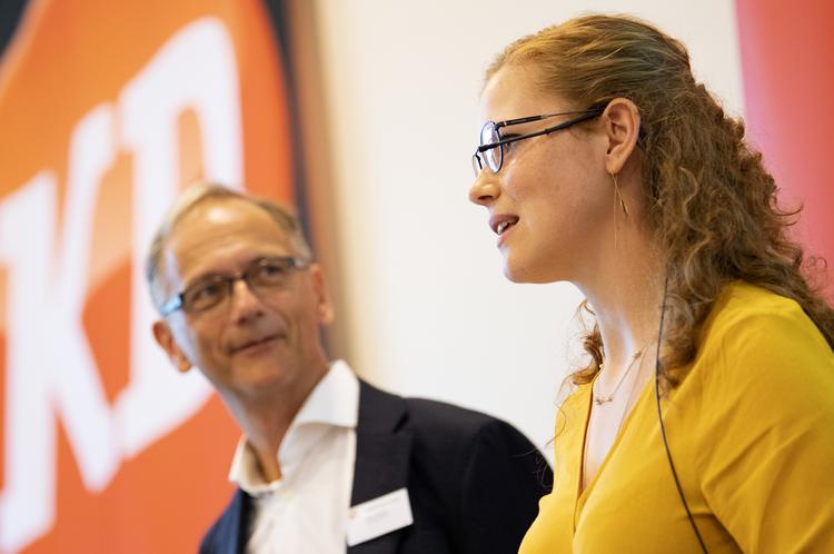 Isabella Arendt og afgående formand Stig Grenov. Foto: Claus Fisker/Ritzau Scanpix