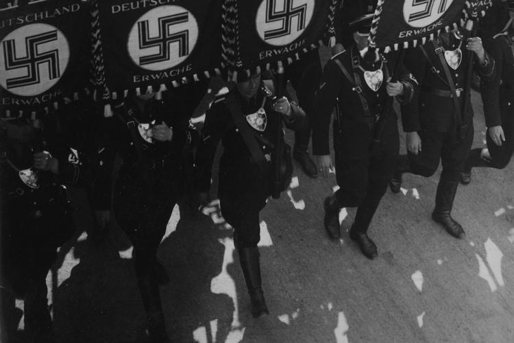 Iscenesættelsen var gennemført, når NSDAP afviklede partistævner i Nürnberg. Her i 1935. Foto: Ritzau Scanpix