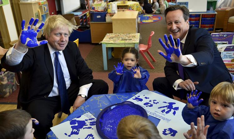 David Cameron og Boris Johnson, da førstnævnte var premierminister og sidstnævnte borgmester i London i 2015. Foto: Amb**lon** Jf**lon**/AP