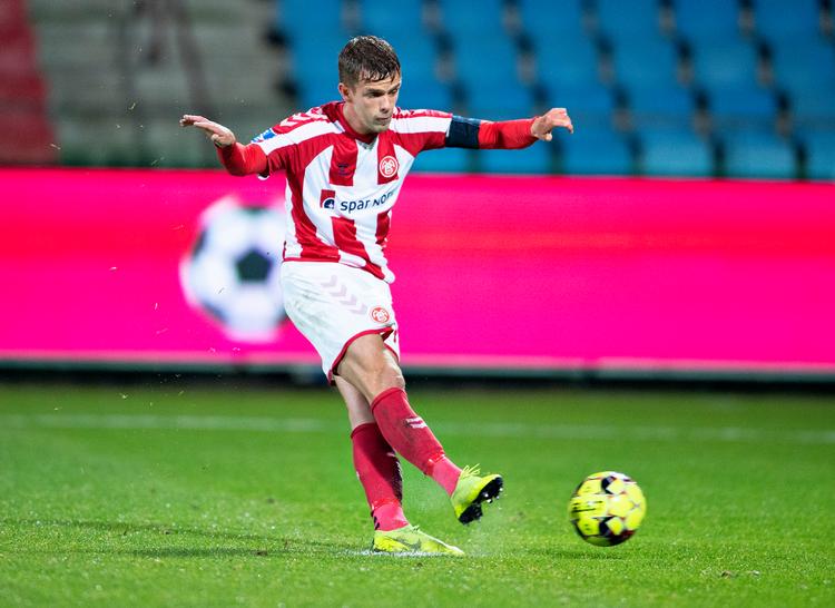 Med straffesparket scorede Lucas Andersen for sjette gang i denne sæson.
   Foto: Henning Bagger/Ritzau Scanpix