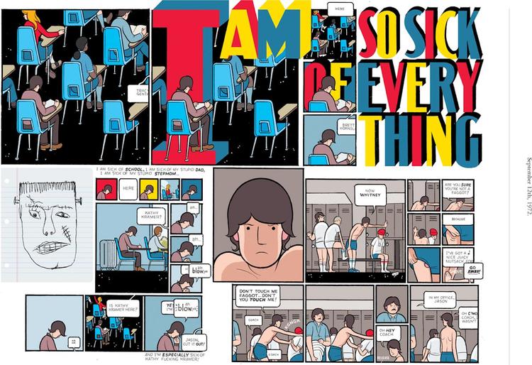 I en flydende række af scener følger tegneserien en stribe helt almindelige liv i takt med, at deres veje krydses. Foto: Illustration fra bogen