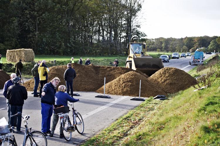 Sådan så vejen ud, efter at Martin Lund Madsen havde spærret den.  Foto: Christer Holte