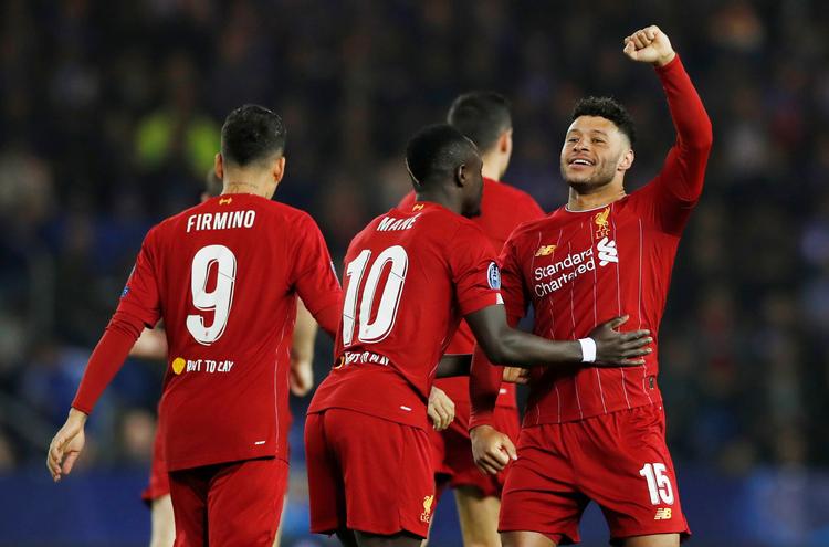 Liverpools to første mål blev scoret af Alex Oxlade-Chamberlain, og især det andet, sparket ind med højre yderside, var seværdigt. Foto: Paul Childs/Ritzau Scanpix