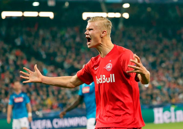 6 mål i sine 3 første kampe i Champions League har ingen lavet for Erling Braut Haaland. Nordmanden har også været effektiv i Østrig med 11 mål i 9 ligakampe og 3 mål i en pokalkamp.
   Foto: Stringer/Ritzau Scanpix