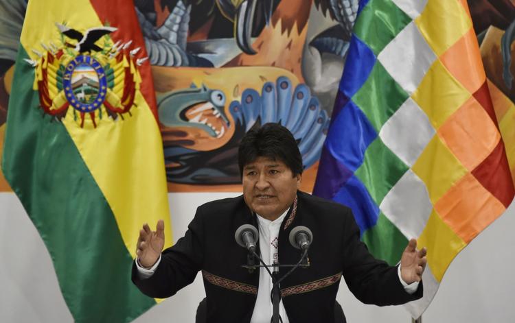 Bolivias præsident gennem en årrække, Evo Morales, siger torsdag, at han har vundet præsidentvalget i første valgrunde. Foto: Aizar Raldes/Ritzau Scanpix
