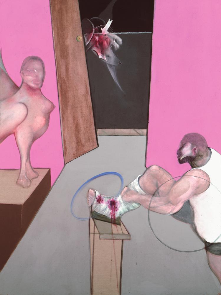 Francis Bacon var en intellektuel maler, der hentede sin inspiration i litteraturen. I særdeleshed i den klassiske. Her er det 'Oedipus and the Sphinx after Ingres'. Foto: The Estate of Francis Bacon. All rights reserved. DACS/
Artimage 2019. Photo: Prudence Cuming Associates Ltd