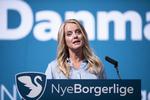 Pernille Vermund, formand for Nye Borgerlige holdt tale på partiets årsmøde i Vejle i formiddag. Foto: Claus Fisker/Ritzau Scanpix
