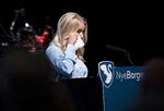 Pernille Vermund begyndt at græde under hendes tale da hun kom ind på sine børn og udlændinge. Foto: Claus Fisker/Ritzau Scanpix