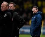  Selv ikke en 2-0-føring i Brøndby kunne få smilet frem hos Thomas Thomasberg.  Foto: Lars Poulsen/POLFOTO