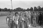 Ines Geipel (yderst til højre) var i 1984 med sit klubhold SC Motor Jena med til at at sætte verdensrekord i 4x100 meter stafet for kvinder. Siden har hun insisteret på at få fjernet sit navn fra rekorden på grund af det omfattende dopingprogram, som hun og andre DDR-atleter var underlagt.   Foto: Wolfgang Kluge/das Bundesarchiv