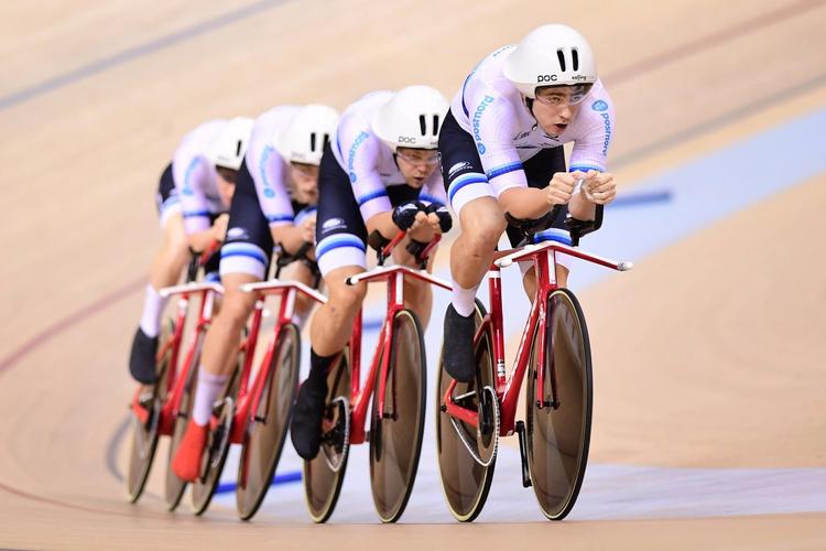 Raasmus Lund Pedersen fører an foran Lasse Norman, Julius Johansen og Frederik Rodenberg i 4 km holdets succesrige optræden ved World Cup-afdelingen i Minsk.. 