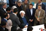 Irans præsident, Hassan Rouhani, fotograferet ved åbningen af en fabrik i Irans hovedstad, Tehran.  Foto: Ho/Ritzau Scanpix