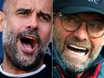 Manchester Citys Pep Guardiola (tv.) og Liverpools Jürgen Klopp har hver sin måde at anskue fodbold på, men de jagter det samme mål: at vinde Premier League.
   Foto: Oli Scarff, Geoff Caddick/Ritzau Scanpix