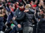 Jürgen Klopp (tv.) og Liverpool vandt 3-1 over Pep Guardiolas Manchester City.
   Foto: Carl Recine/Ritzau Scanpix