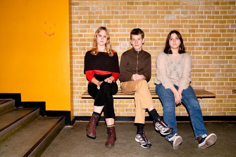 Johanne Sølvsten, Sofus Ingemann og Stine da Silva går alle tre i 3. g på Sankt Annæ Gymnasium. De lærer meget om kildekritik i undervisningen, men de har aldrig tænkt over, at algoritmer kan bestemme, hvilke resultater der kommer frem af en googlesøgning.  Foto: Andreas Merrald/POLFOTO