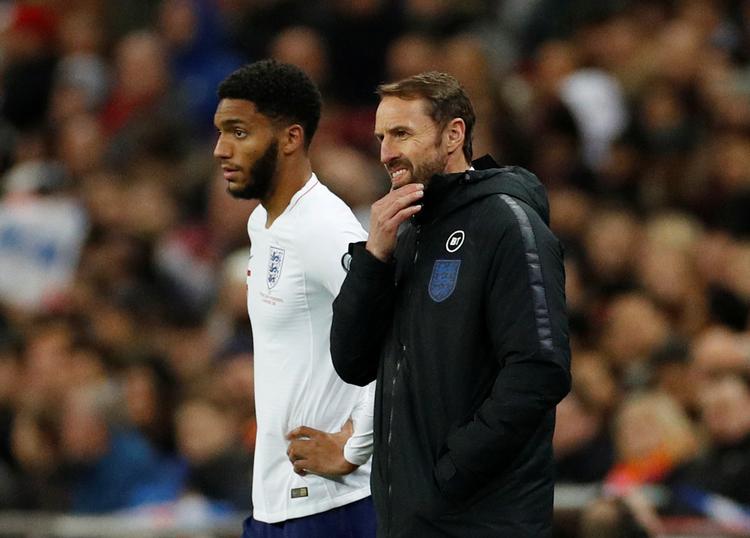  Joe Gomez blev sendt på banen i de sidste 20 minutter af manager Gareth Southgate.  Foto: John Sibley/Ritzau Scanpix