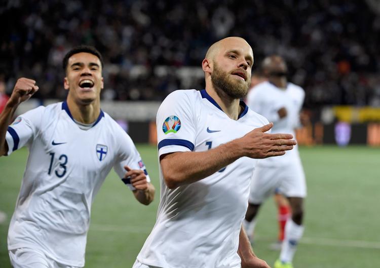 I seks af Finlands syv seneste EM-kampe har Teemu Pukki scoret, senest i aften med målene til 2-0 og 3-0 mod Liechtenstein.
   Foto: Markku Ulander/Ritzau Scanpix