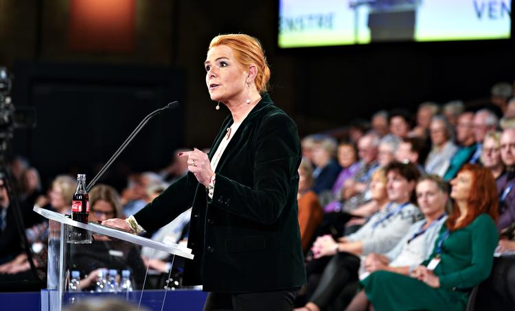 Venstres næstformand Inger Støberg taler ved Venstres landsmøde i Herning Kongrescenter. Foto: Henning Bagger/Ritzau Scanpix