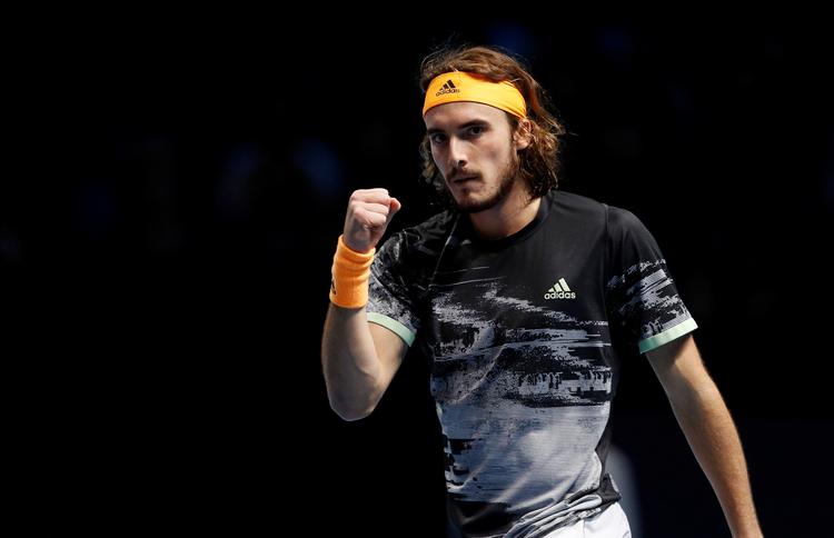 Stefanos Tsitsipas har hele ugen i London vist, at han kan slås videre på et højt niveau, selv om han kommer bagud i en tenniskamp.    Foto: Peter Nicholls/Ritzau Scanpix