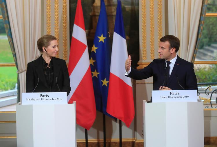 
    Statsminister  Mette Frederiksen (S) og den franske præsident Emmanuel Macron. Foto: Pool/Ritzau Scanpix