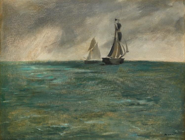Manet-maleriet blev fundet bag en bogreol, pakket ind i avispapir hos den 80-årige tyske mand, der var søn af Hitlers kunstsamler. 
Édouard Manet 'Temps d’orage' (1873), Olie på canvas, 55 x 72.5 cm. Kunstmuseum Bern, Legat Cornelius Gurlitt 2014.  Foto: Mick Vincenz/kunstmuseum Bern und Kunst- und Ausstellungshalle der Bundesrepublik Deutschland Gmbh
