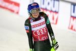 Mikaela Shiffrin havde heldet med sig, da hun vandt lørdagens slalom i finske Levi, men en sejr er en sejr, og det var nr. 41 i slalom for amerikaneren.   Foto: Martti Kainulainen/Ritzau Scanpix