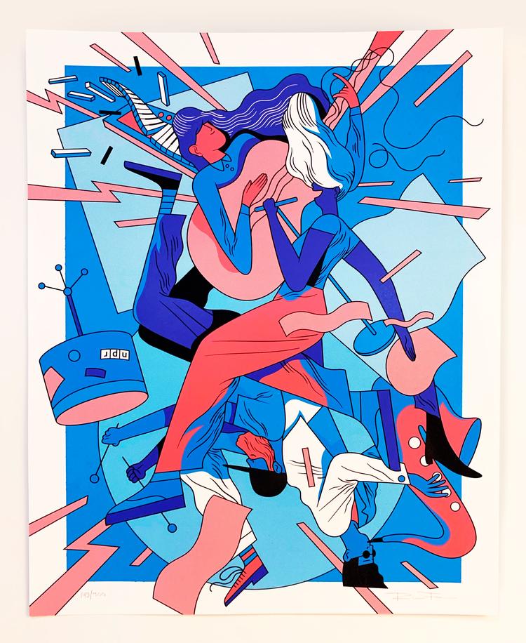 Rune Fisker har designet denne nærmest psykedeliske plakat for NPR. 