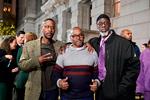De tre mænd, Alfred Chestnut, Andrew Stewart og Ransom Watking blev i 1984 uskyldigt idømt livstid. Tirsdag blev de løsladt efter 36 år i fængsel.   Foto: Todd Kimmelman/Ritzau Scanpix