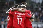 Fremad Amager har fået en bøde på 12.500 kroner på grund af abelyde fra tilskuerpladserne i en pokalkamp i september mod FC Midtjylland. Foto: Jens Dresling/POLFOTO