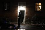 Politiet til stede på Hillerødgade i København i aftes. Foto: Presse-fotos.dk/Ritzau Scanpix