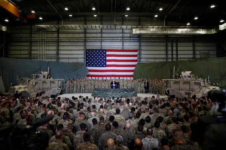  Donald Trump har været på et overraskende besøg hos de amerikanske soldater i Afghanistan. Foto: Tom Brenner/Ritzau Scanpix