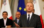 Maltas premierminister, Joseph Muscat, under dagens pressemøde.  Foto: Yara Nardi/Ritzau Scanpix