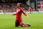  Yussuf Poulsen blev matchvinder i kampen mod Schweiz og sendte dermed Danmark et godt stykke på vej mod EM 2020.  Foto: Jens Dresling/POLFOTO