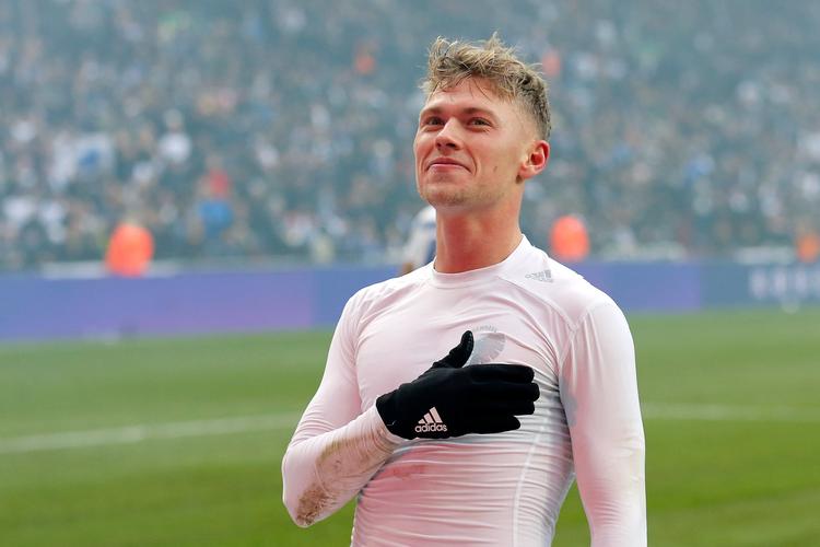 Superligafodbold i Parken: FCK-Brøndby. En glad Viktor Fischer efter sejren. Foto: Jens Dresling/POLFOTO