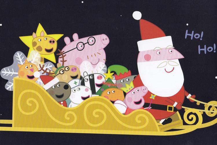 Illustration Fra bogen 'Gurli Gris møder julemanden'