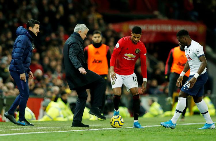 Marcus Rashford scorede på et langskud og et straffespark, da Manchester United ødelagde Jose Mourinhos flotte statistik med Tottenham. Foto: Andrew Yates/Ritzau Scanpix