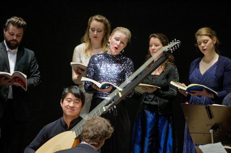 Nogle af de bedste unge sangere fra Øresundsregionen opfrøte i selskab med gode barokmusikere Händels 'Messias'. Foto: Lars Krabbe © Det Kgl. Bibliotek