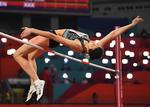 Højdespringeren Marija Lasitskene var en af 30 atleter med russisk pas, der deltog ved VM i atletik for et par måneder siden på dispensation. 6 af de 30 russiske atleter vandt medaljer.  Foto: Dylan Martinez/Ritzau Scanpix