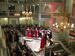 DR Vokalensemblet fik spredt julemusikken ud i Garnisonskirkens rum. Foto: DR