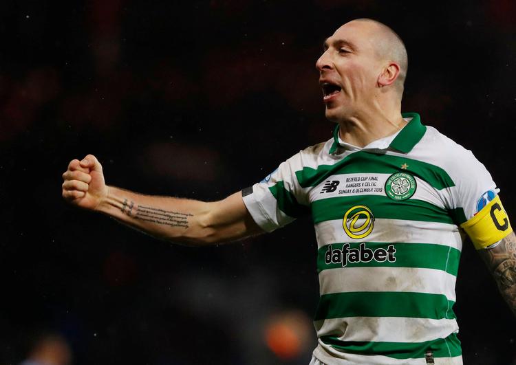 Scott Brown er den meget tydelige anfører på Celtics hold, og ham kommer flere af FCK-spillerne formentlig til at slå sig på, når det bliver februar 2020.
   Foto: Russell Cheyne/Ritzau Scanpix