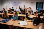 
11 ud af 23 elever i 1.t på NEXT Albertslund Gymnasium overvejede en erhvervsuddannelse frem mod deres uddannelsesvalg, men endte i sidste ende med en stx. 
   Foto: Jens Hartmann Schmidt/POLFOTO