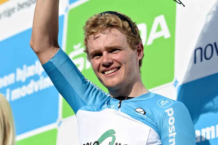 Et af Niklas Larsens store øjeblikke i 2019 - som vinder af PostNord Danmark Rundt. Men siden fulgte uheldene.
 Foto: Ernst van Norde