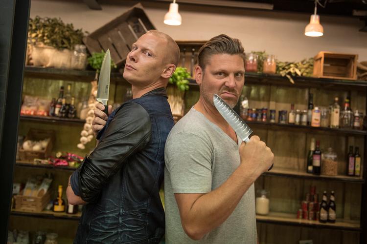
To tidligere vindere af Masterchef, Jim Lyngvild og Tim Vladimir.
   Foto: Jonas Olufson/POLFOTO