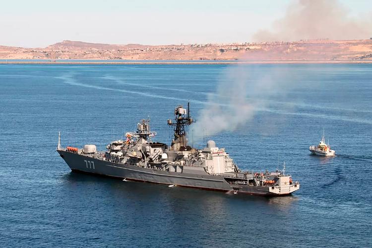 Kina, Rusland og Iran bruger fire dage mellem jul og nytår på at lave fælles militære øvelser i Omanbugten.    Foto: -/Ritzau Scanpix