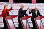 De tre førende demokrater i meningsmålingerne: Elizabeth Warre, Joe Biden og Bernie Sanders. Foto: Justin Sullivan/Ritzau Scanpix